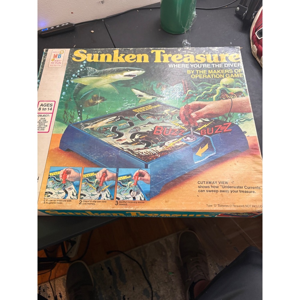 Vintage 1976 Milton Bradley Sunken Treasure Board Game 4640 Tested Working